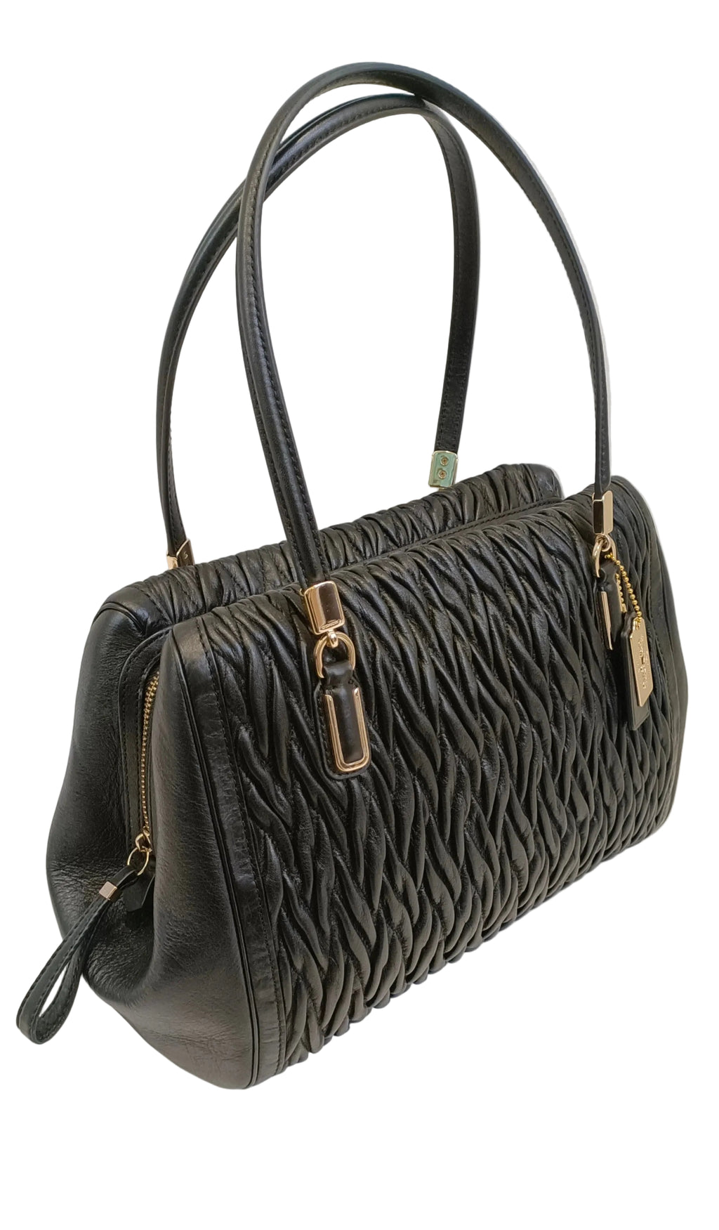 Coach Tote Bag-Black Quilted Leather/2 Way