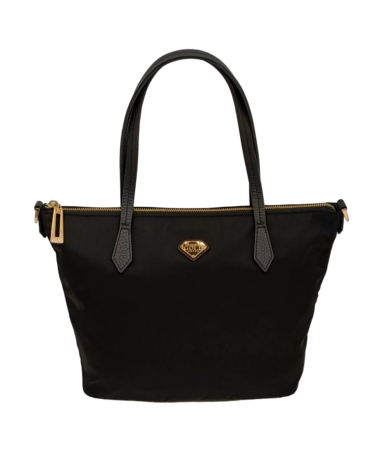 Cococelux Gold Shoulder Bag-Black Nylon