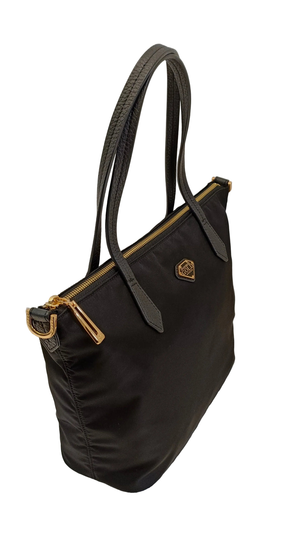 Cococelux Gold Shoulder Bag-Black Nylon