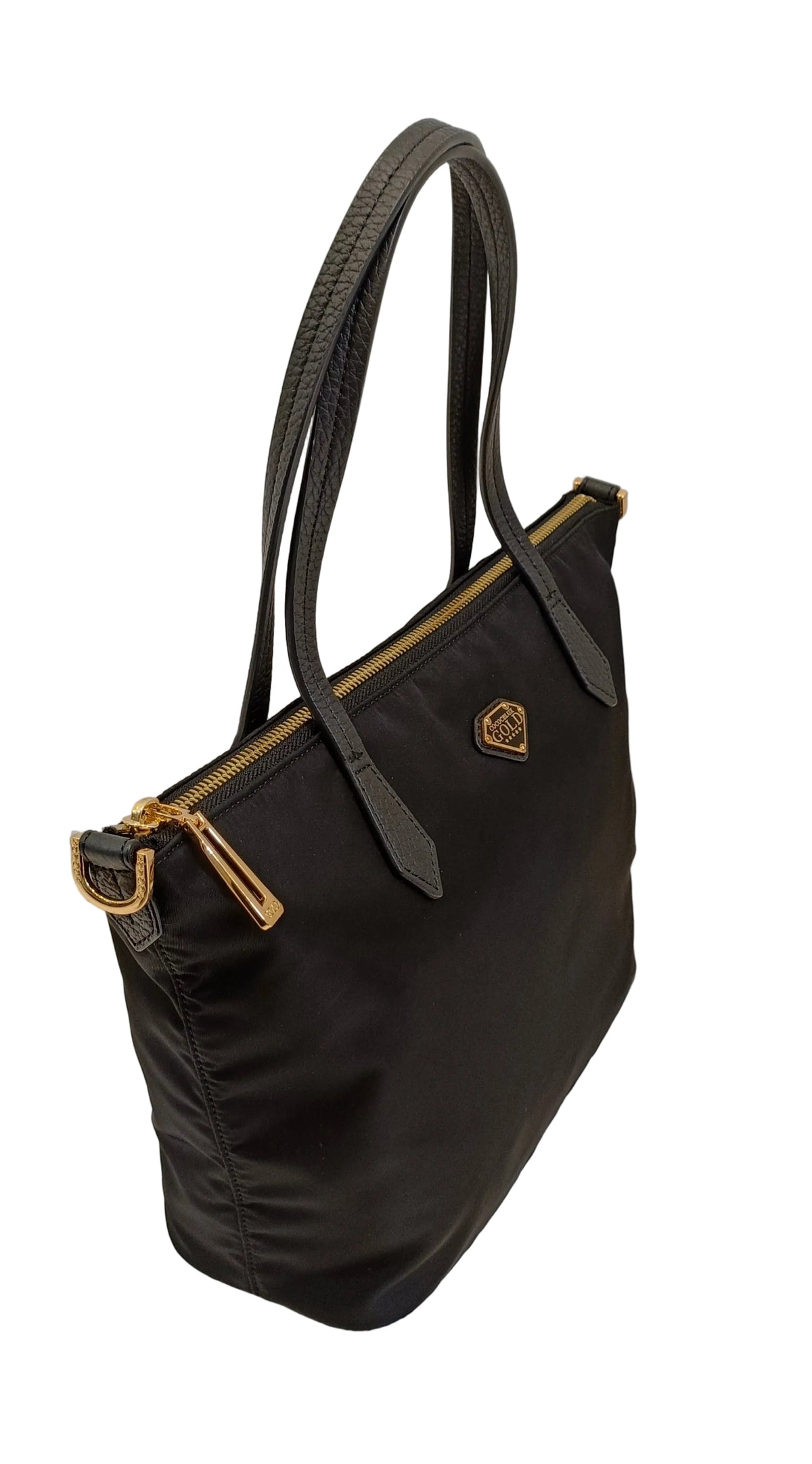 Cococelux Gold Shoulder Bag-Black Nylon