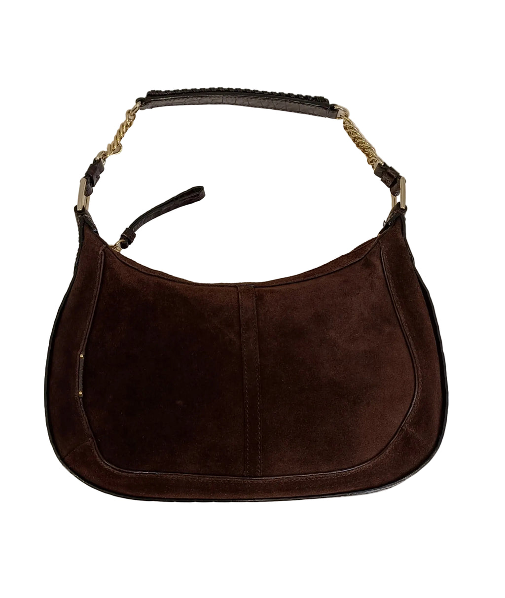 Cole Haan Shoulder Bag-Brown/Suede/Leather Strap