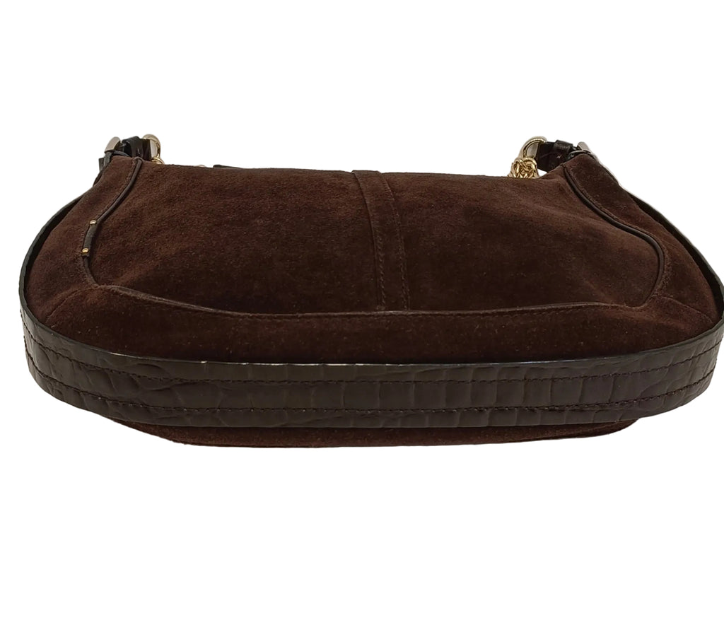 Cole Haan Shoulder Bag-Brown/Suede/Leather Strap