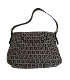 Fendi Mamma Baguette Shoulder Bag-Black & Grey