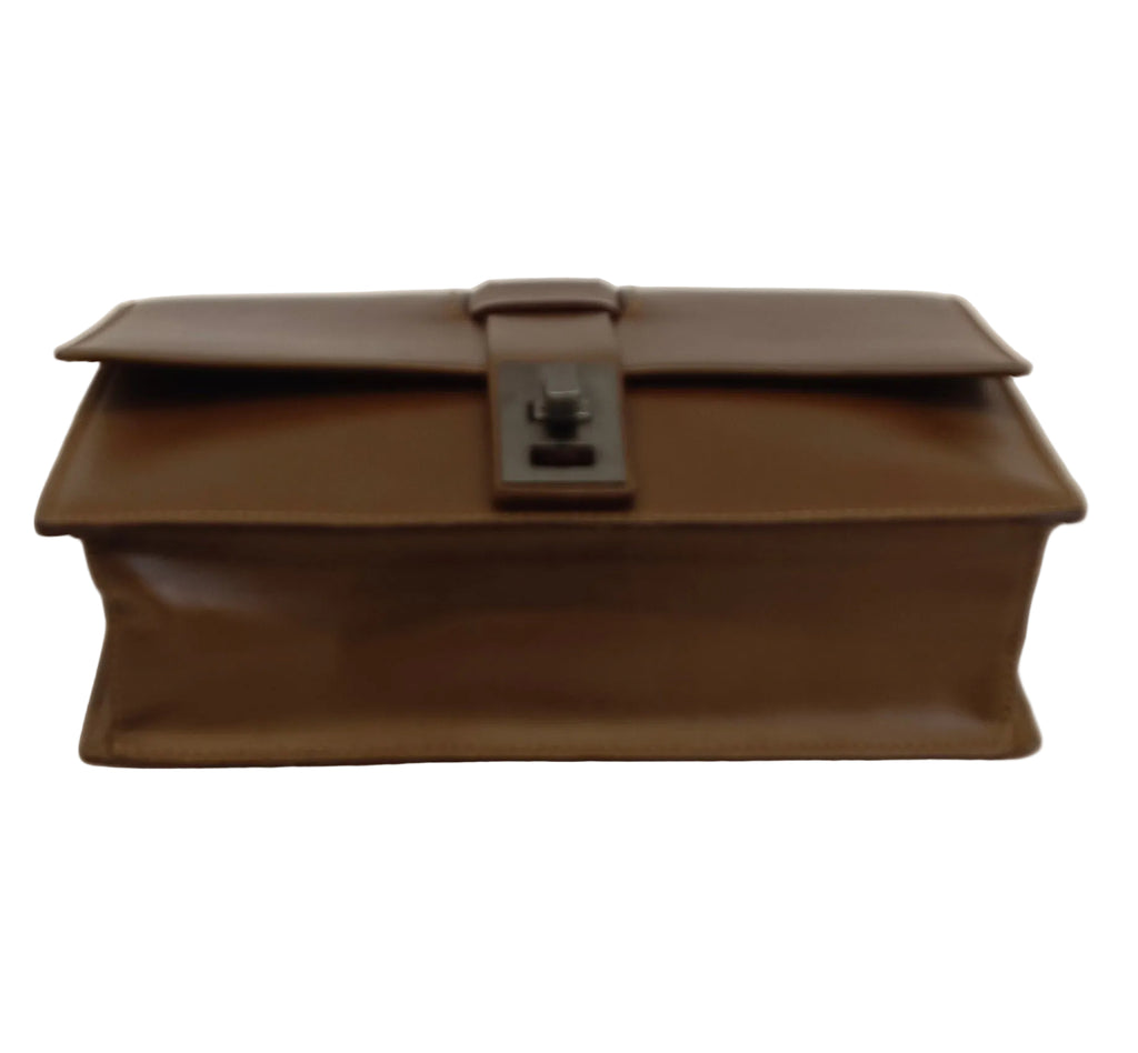 Ferragamo Clutch Bag-Brown Leather