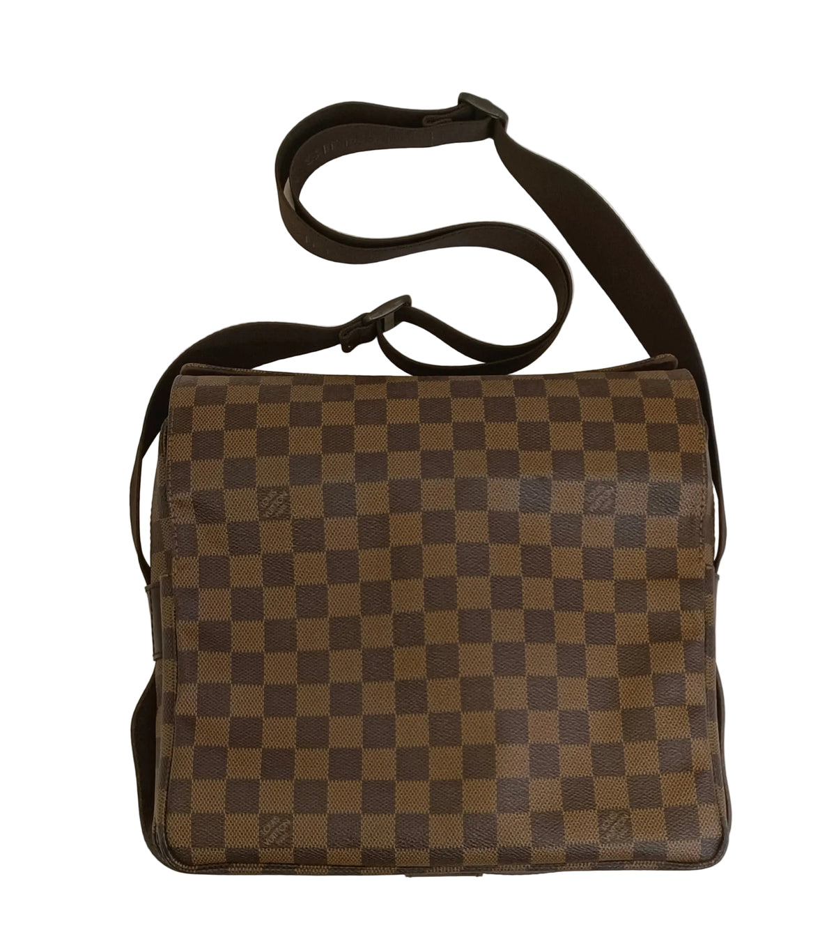 Louis Vuitton Shoulder Bag-Brown Damier Naviglio/Leather