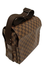 Louis Vuitton Shoulder Bag-Brown Damier Naviglio/Leather