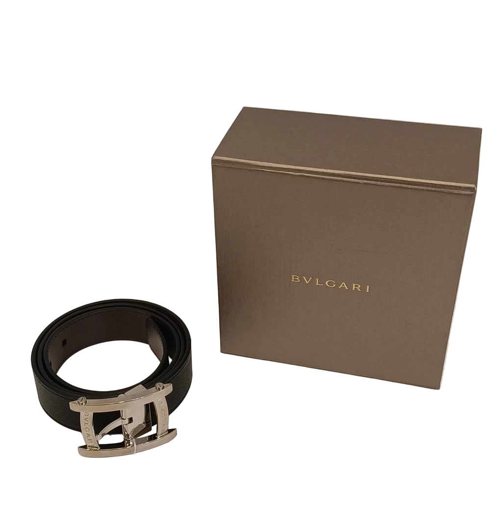 Bvlgari Assioma Belt-Black & Brown Reversible/Leather/Box-Size L=35"