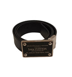 Louis Vuitton Man's Belt-Black & Grey/ L-Size=37"