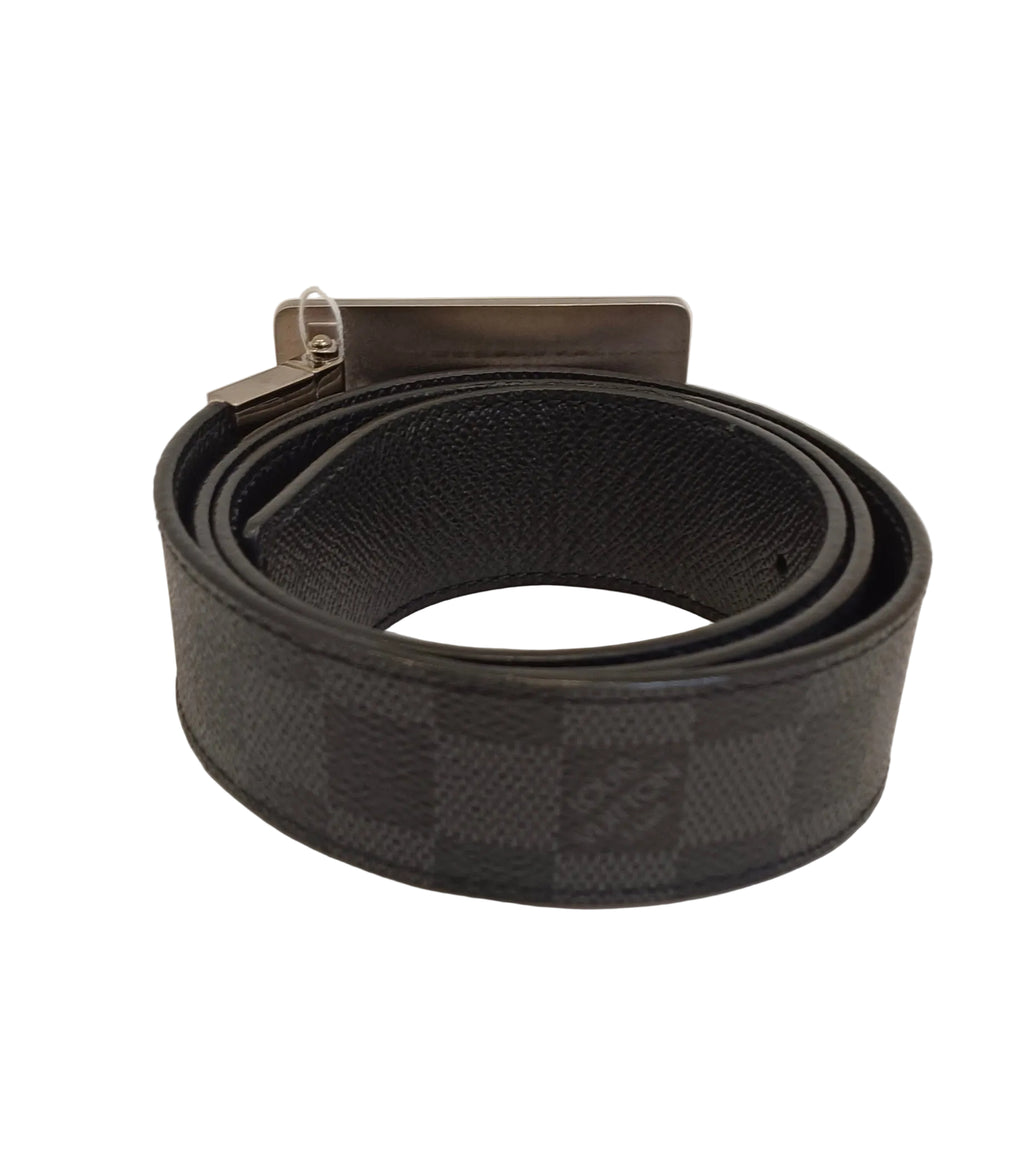 Louis Vuitton Man's Belt-Black & Grey/ L-Size=37"