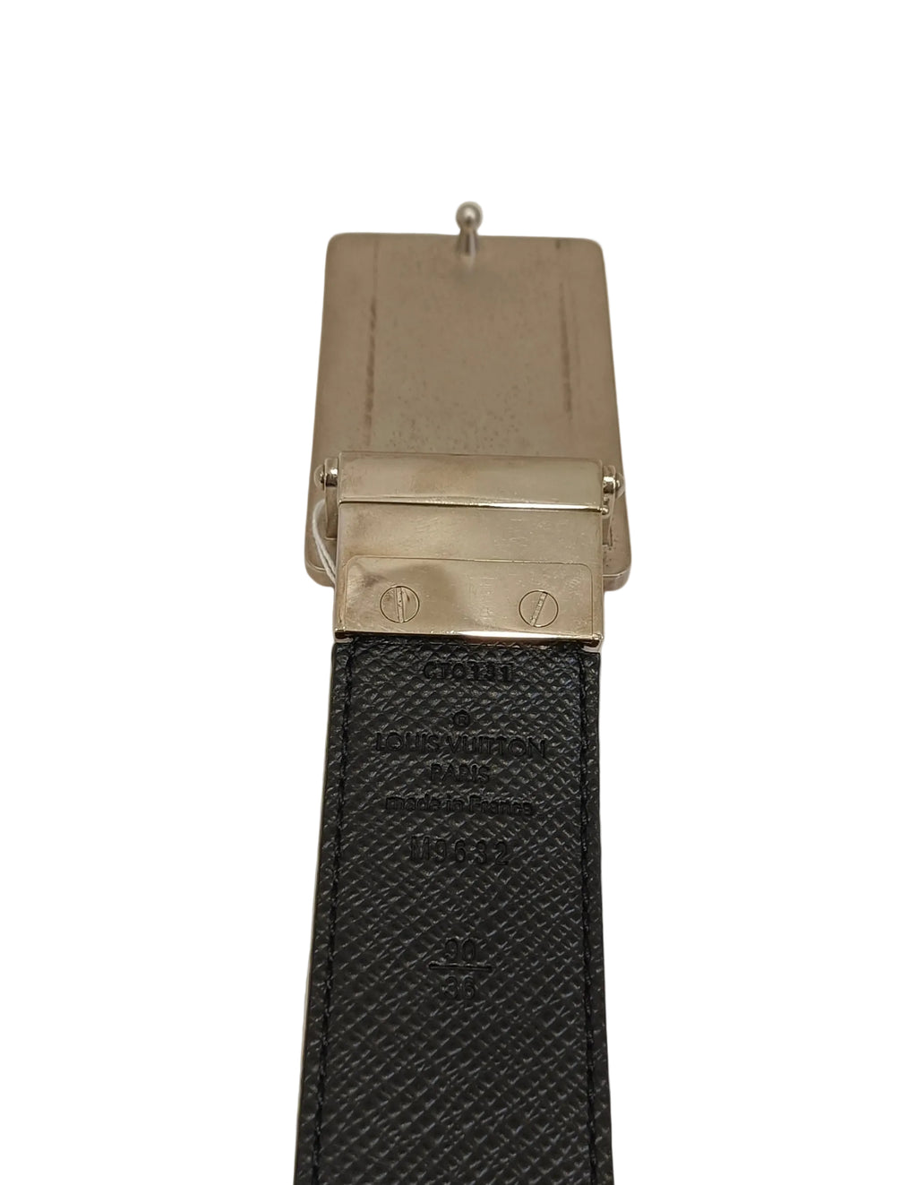 Louis Vuitton Man's Belt-Black & Grey/ L-Size=37"