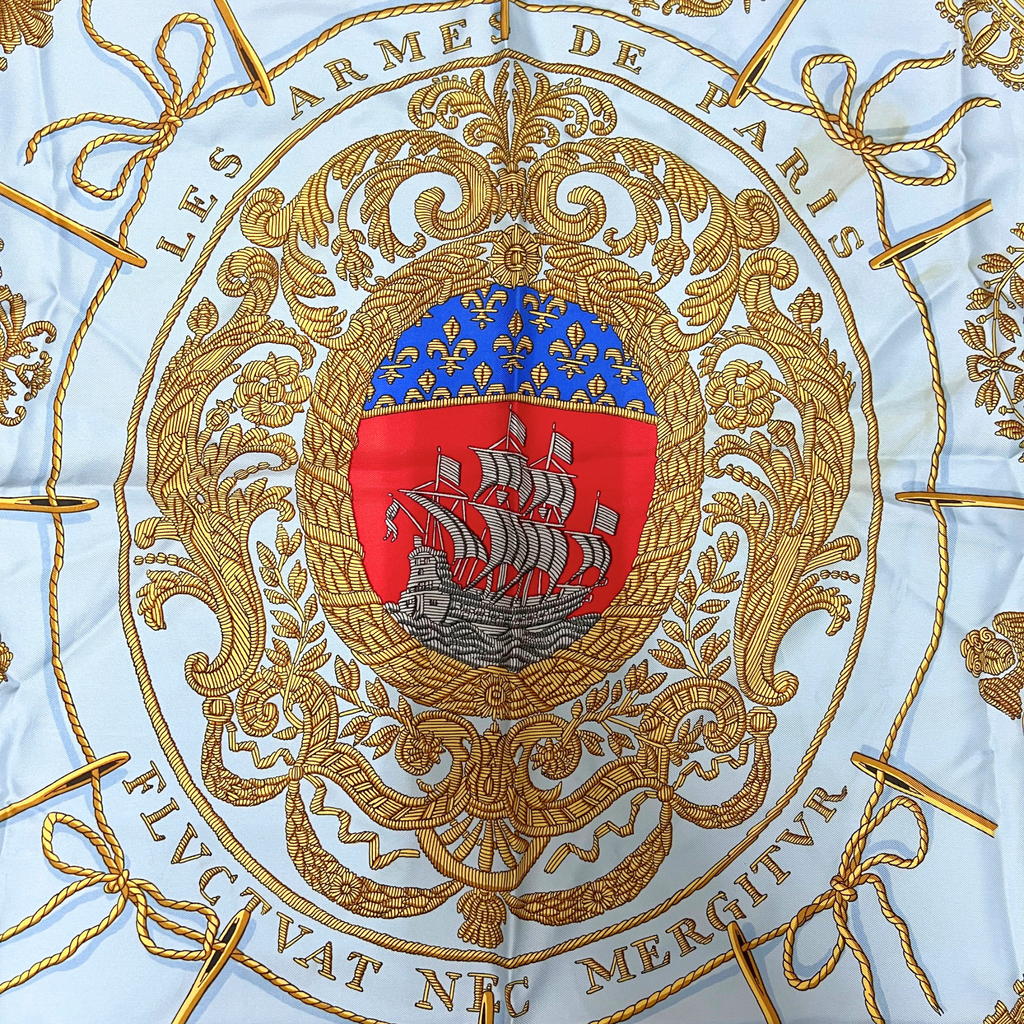 Hermes Carre 90 Les Armes de Paris Silk Scarf