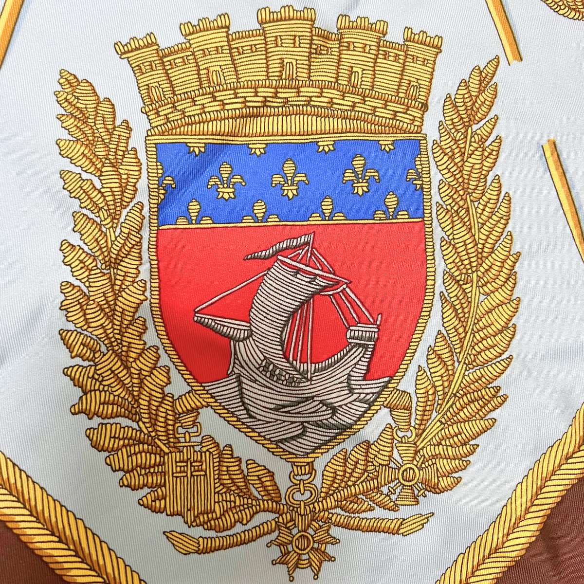 Hermes Carre 90 Les Armes de Paris Silk Scarf