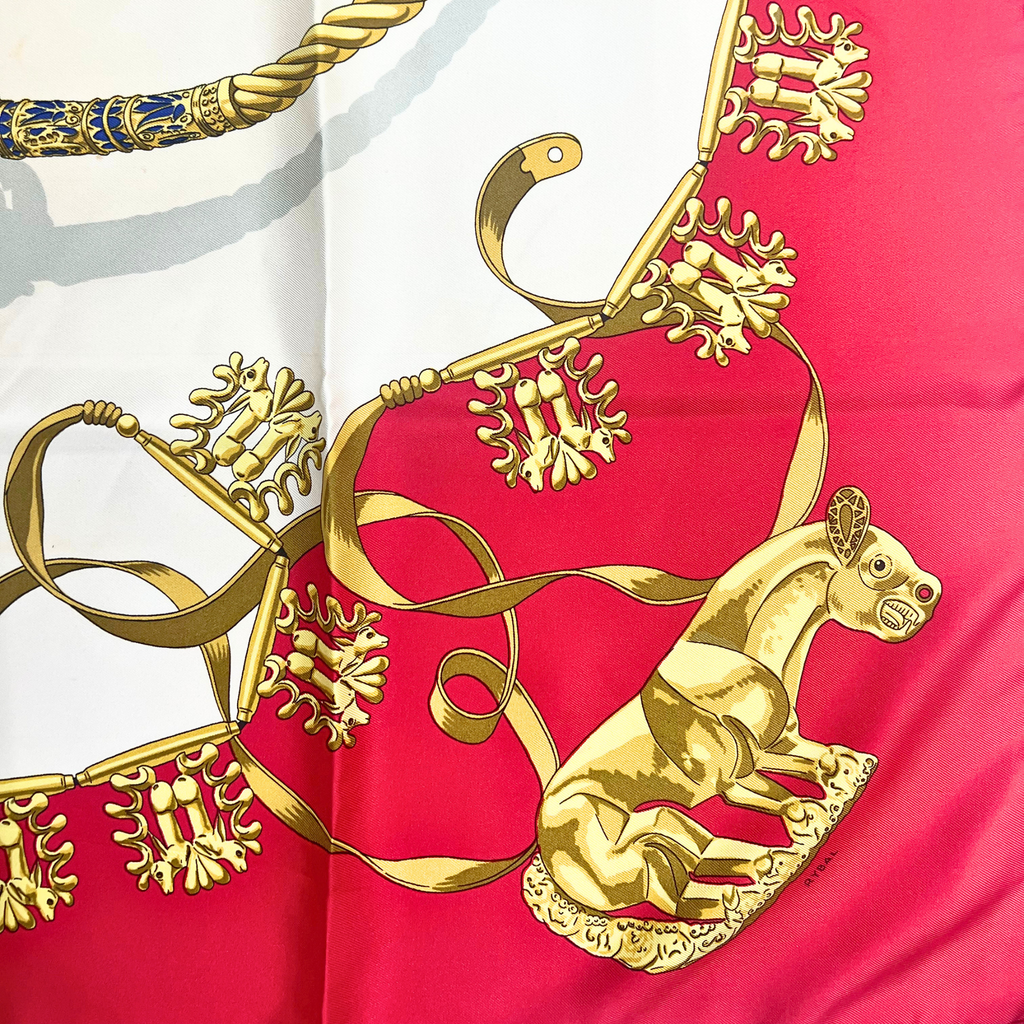 Hermes Les Cavalier's d'Or Silk Scarf