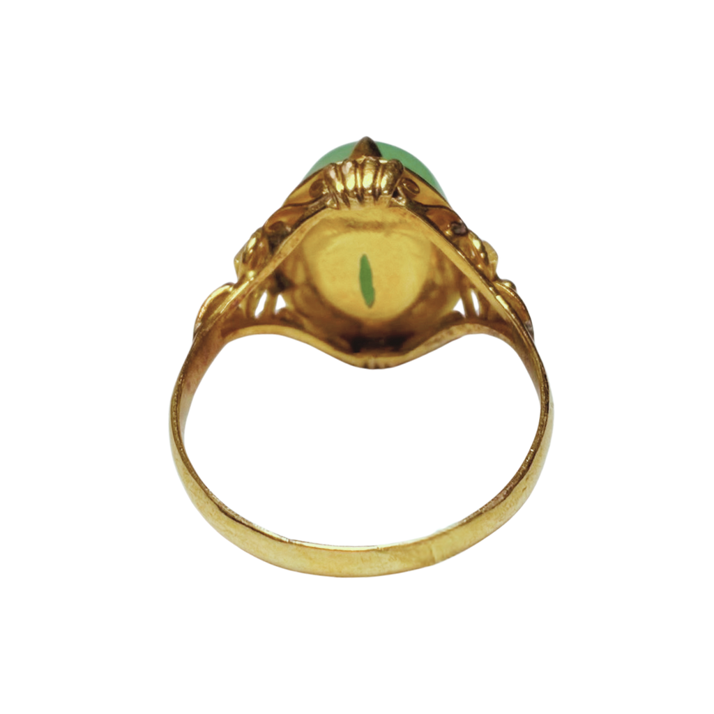 Chinese Green Jade Cabochon Ring 4.8GM