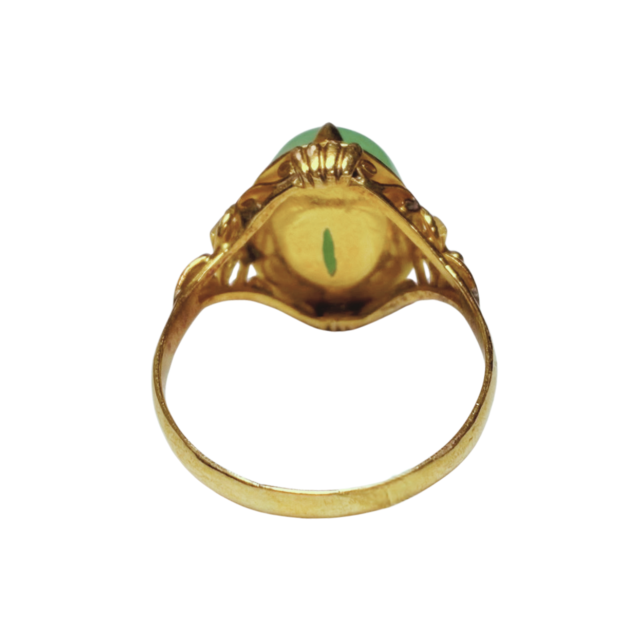 Chinese Green Jade Cabochon Ring 4.8GM