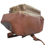 Coach F58314 Large Charlie Backpack Signature Coated Canvas Khaki Saddle Brown
