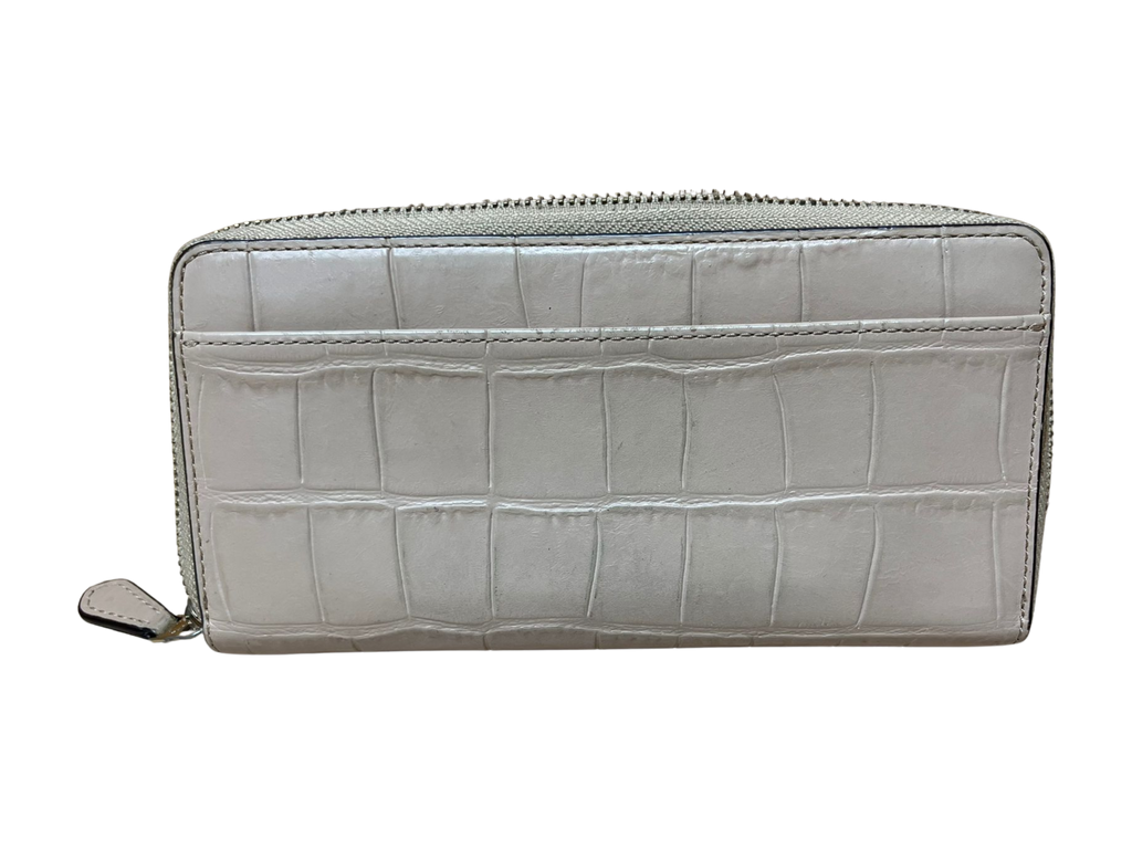 COACH Crocodile Leather Accordion Round Zip Long Wallet