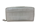 COACH Crocodile Leather Accordion Round Zip Long Wallet