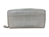 COACH Crocodile Leather Accordion Round Zip Long Wallet