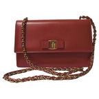 Salvatore Ferragamo Ginny Saffiano Vara Bow Shoulder Bag