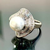 PT900 Natural South Sea Pearl Ring