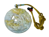Green Yellow Jadeite Pendant With Cord Necklace