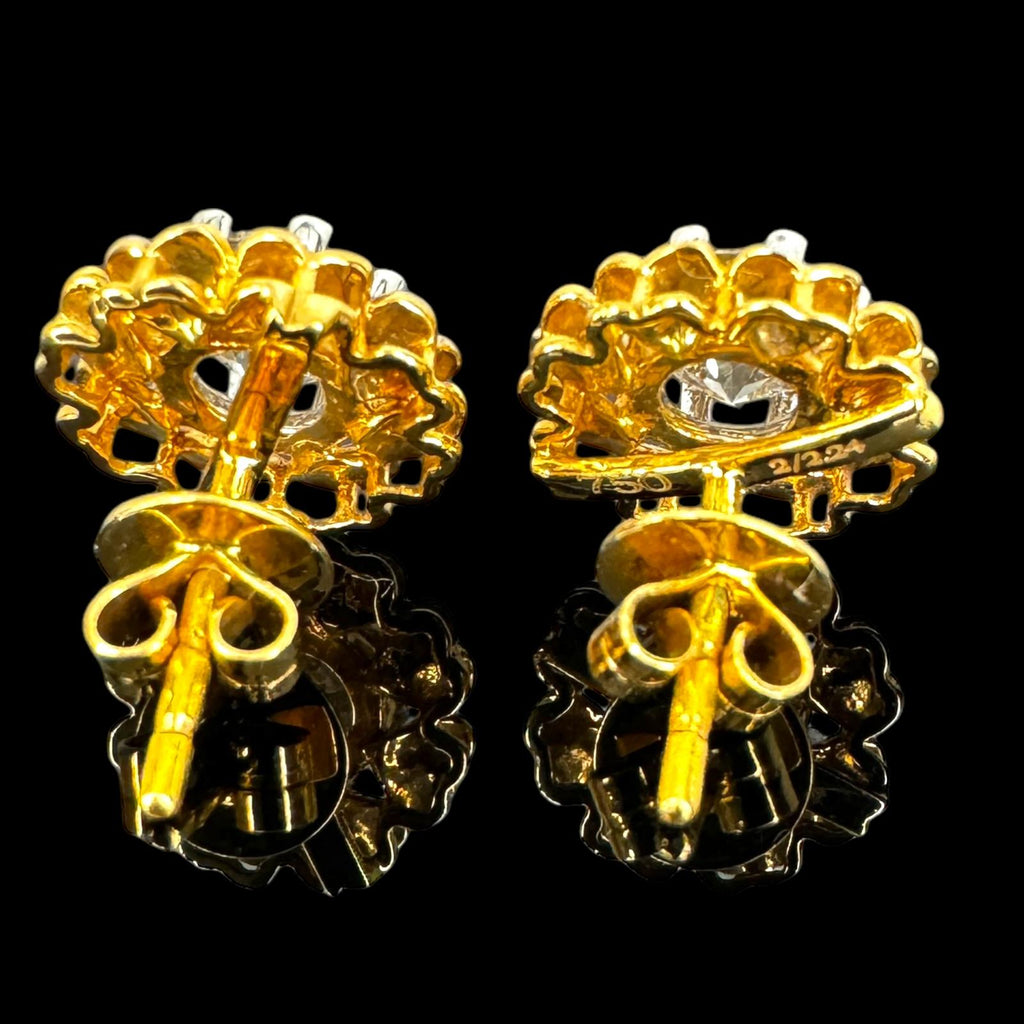 Diamond Earrings 18K yellow gold D2=2.24 / 5.09gm