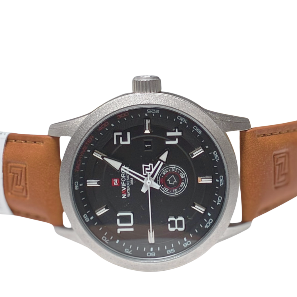 Naviforce NF9229 Sport Watch Men Leather Band Waterproof Quartz Analog Wristwatch