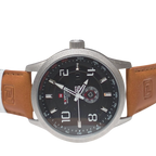 Naviforce NF9229 Sport Watch Men Leather Band Waterproof Quartz Analog Wristwatch