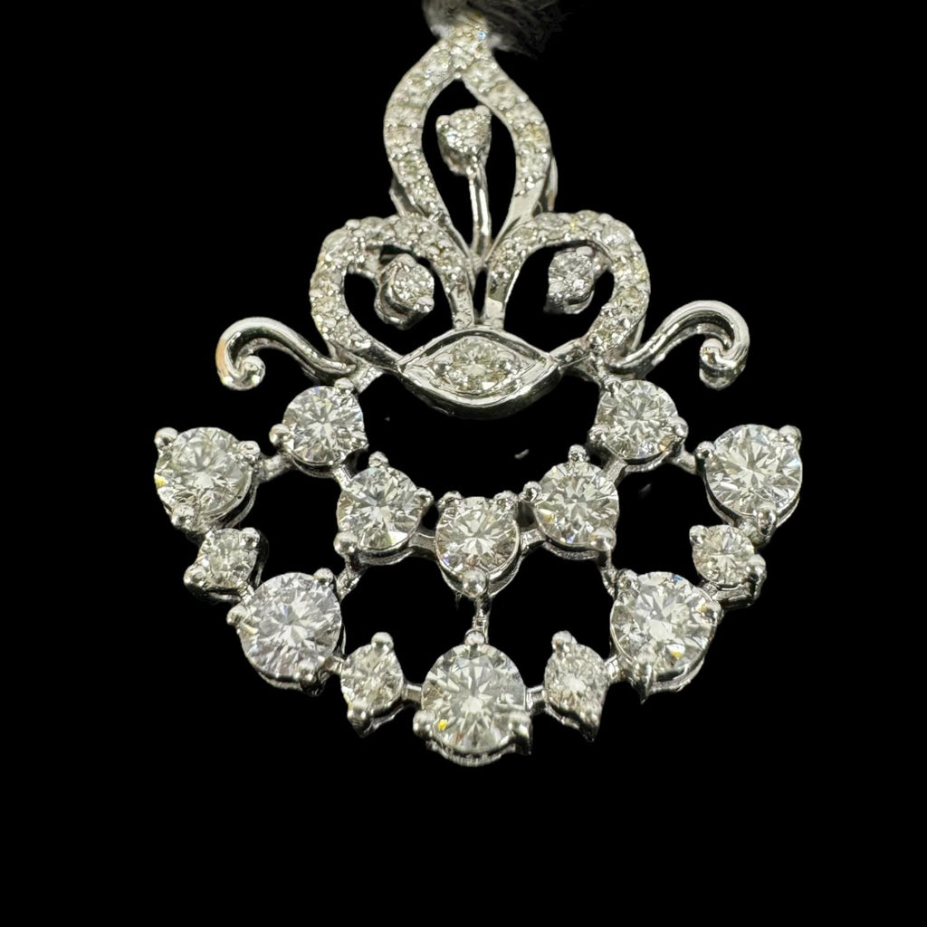 Diamond Pendant 18k White Gold D45=1.55