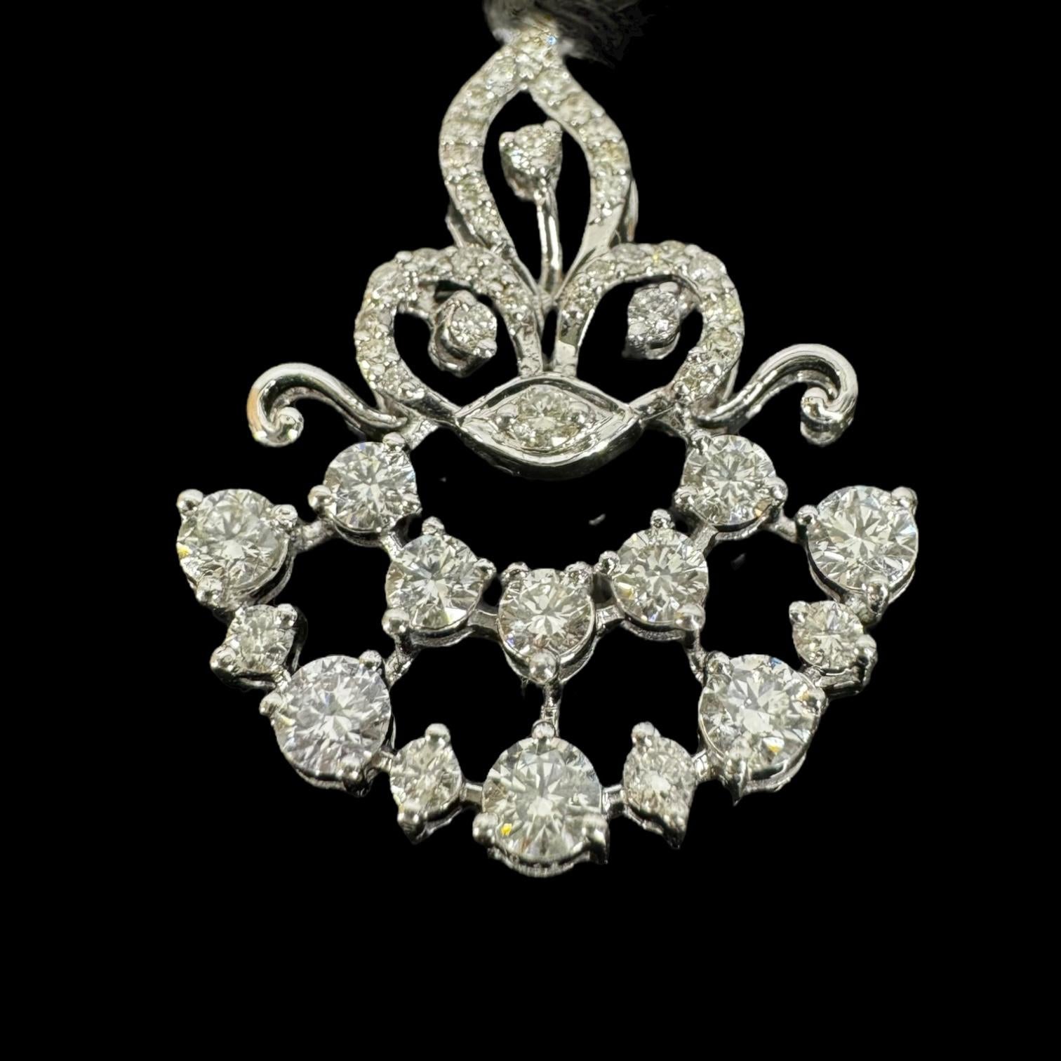 Diamond Pendant 18k White Gold D45=1.55