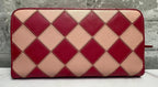 Prada Check Saffiano Leather Wallet Pink