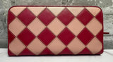 Prada Check Saffiano Leather Wallet Pink