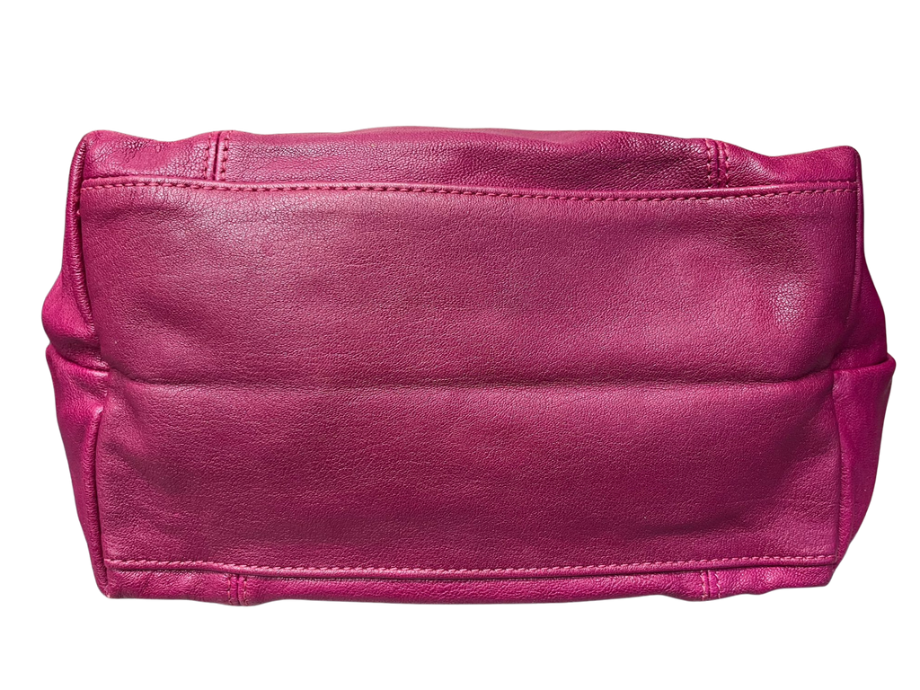 Longchamp Le Pliage Cuir Leather Top Handle Bag Pink
