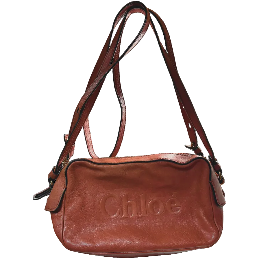 Chloe Shadow 2WAY Shoulder Bag Orange Leather Main image