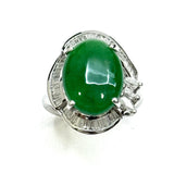 750WG Jade & Diamond Ring