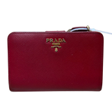 Prada Saffiano Metal Lampo Wallet 1M1225 Fuoco