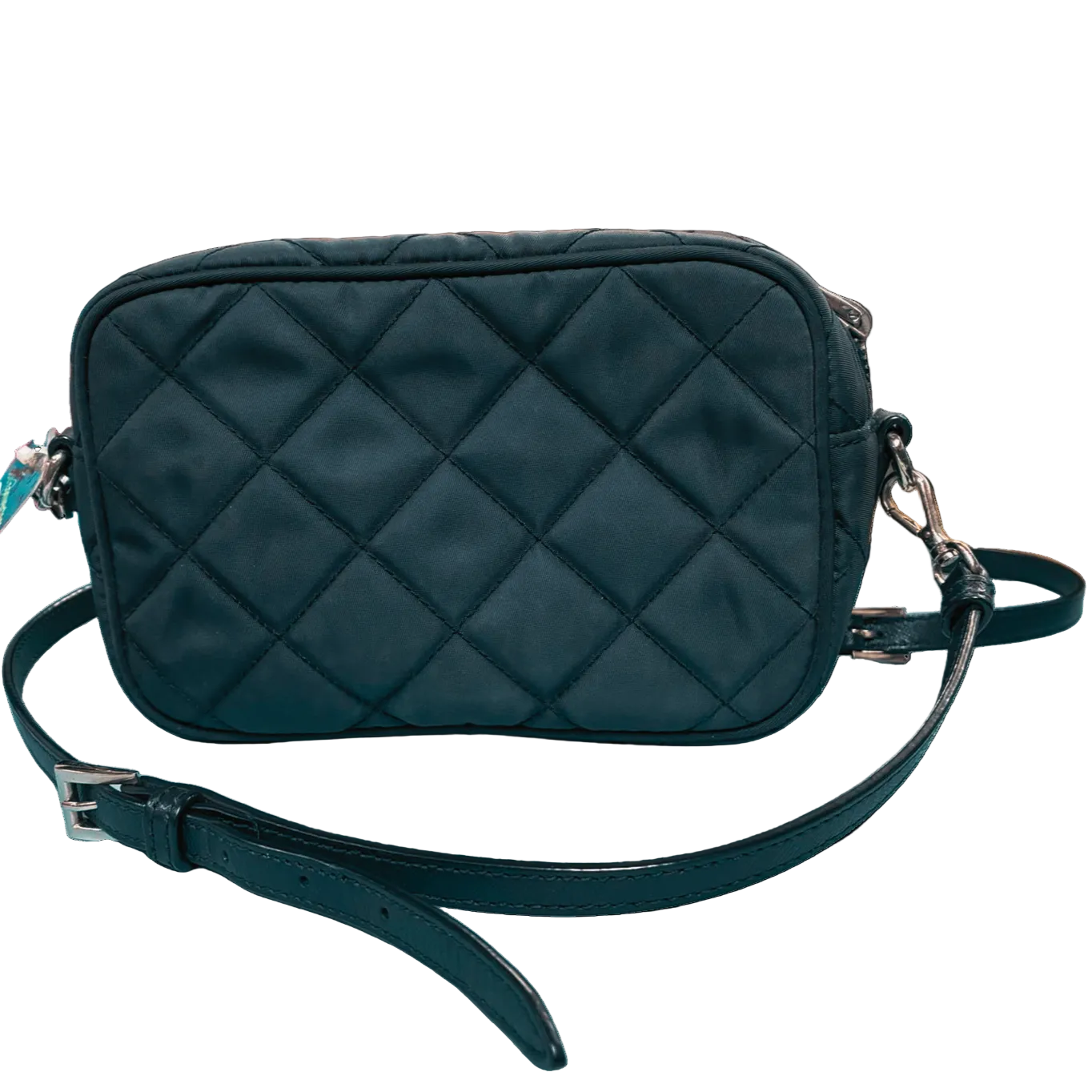 Prada Tessuto Impuntu Quilted Nylon Camera Crossbody Bag Small