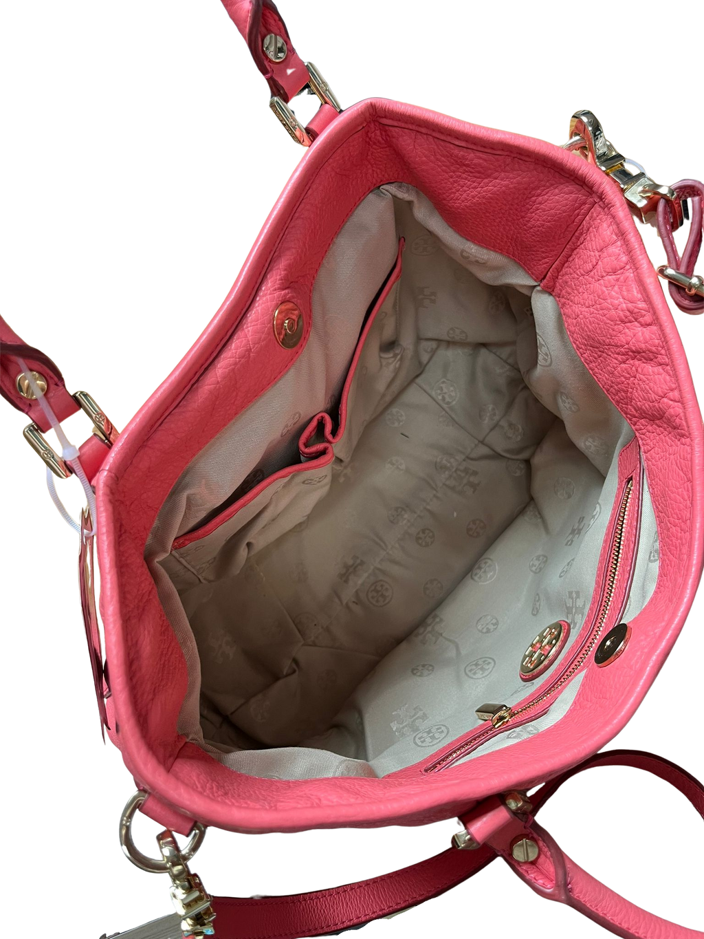 Tory Burch Tote Bag Peach Leather 2 way