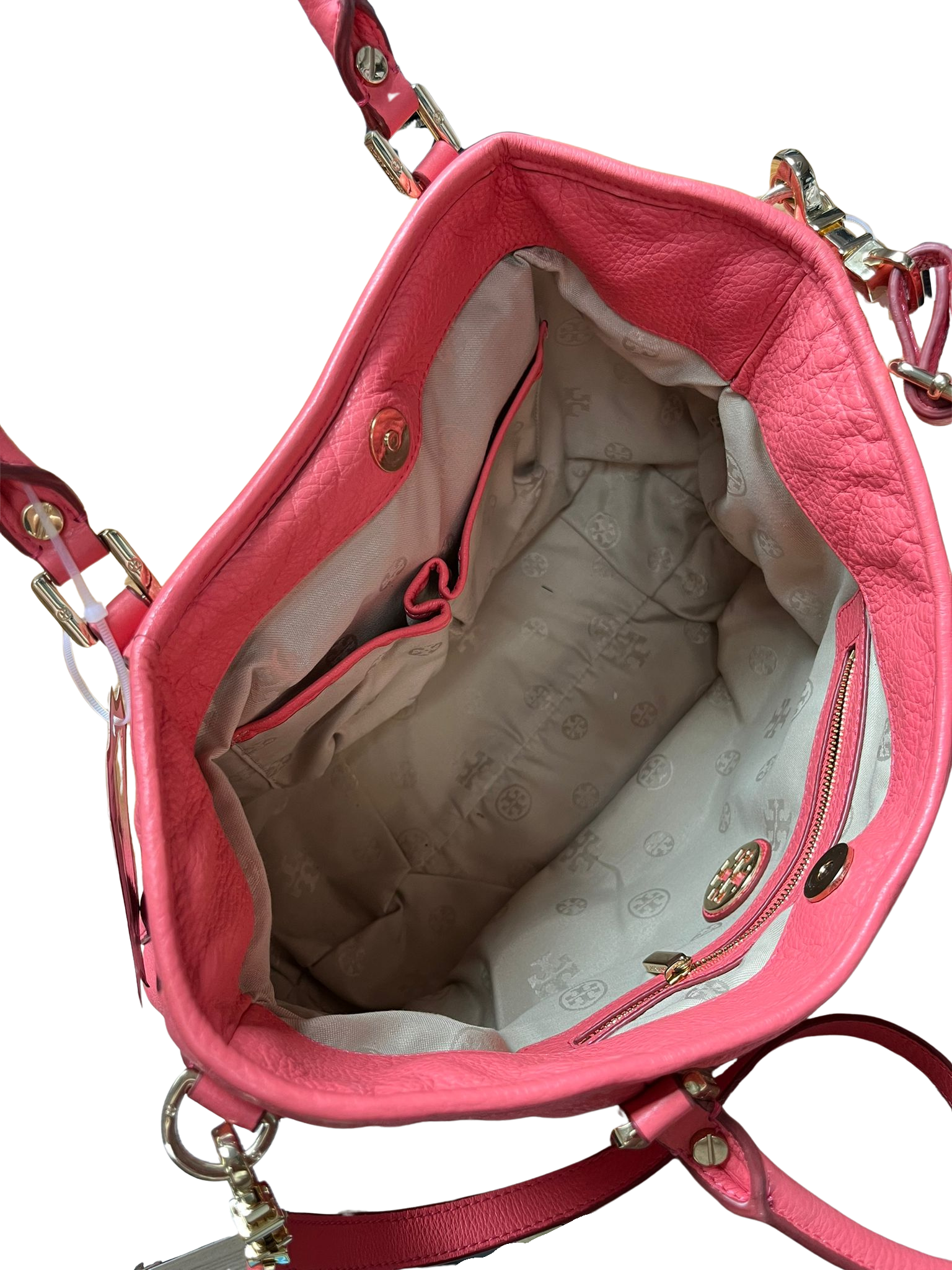 Tory Burch Tote Bag Peach Leather 2 way