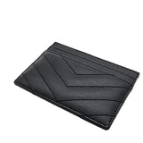 SAINT LAURENT YSL Cassandre Matelasse Card Case In Grain De Poudre Embossed Leather Black 423291