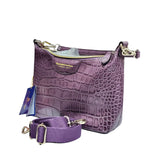 Moda Principe Dark Purple Sling Leather Bag