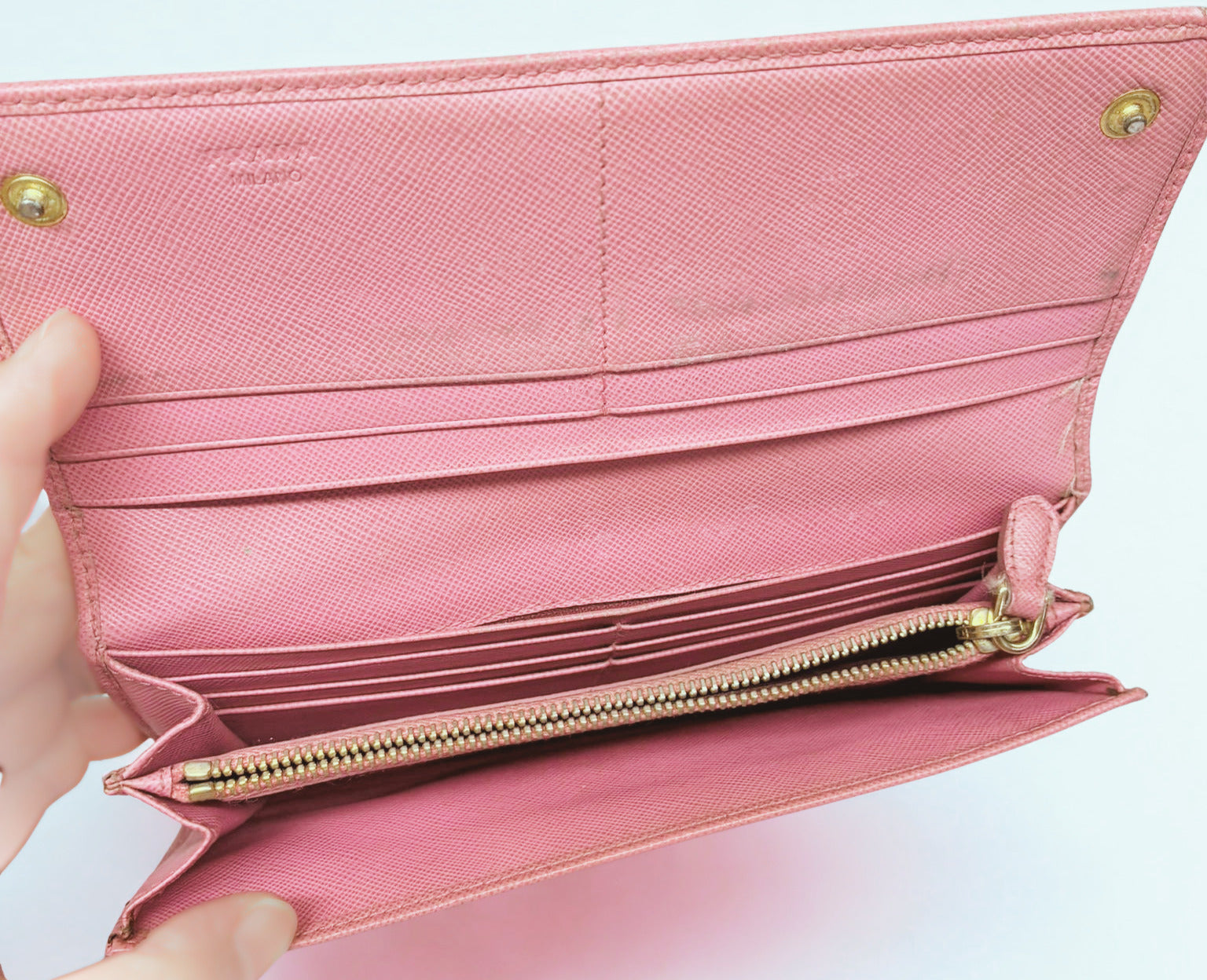 Prada Saffiano Metal Long Continental Wallet Geranio