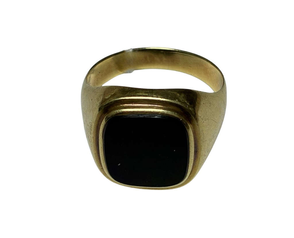 585YG Onyx Black Stone Ring Men 6.3GM