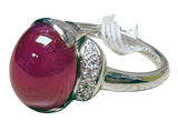 PT900 R1=11.27 Cabochon D10=0.121 9.8G Ruby Ring With Certificate