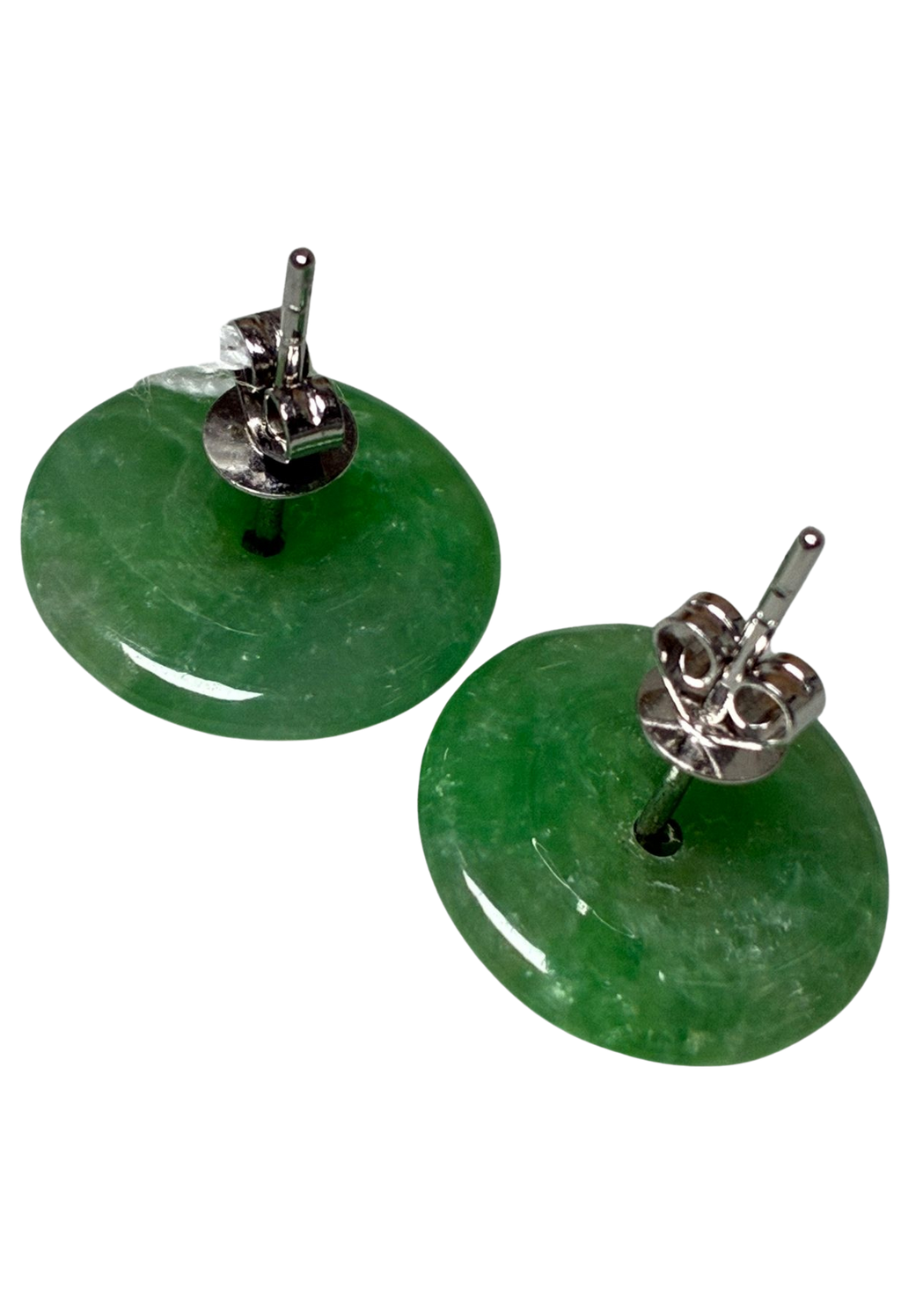 750WG Jade Earrings With Blue Stones 6.3GM