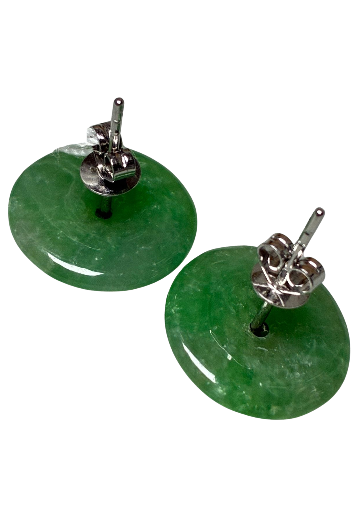750WG Jade Earrings With Blue Stones 6.3GM