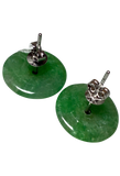 750WG Jade Earrings With Blue Stones 6.3GM