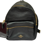 Coach F28995 Mini Small Charlie Backpack Pebbled Leather Black
