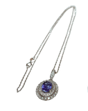 750WG Blue Sapphire With Diamond Necklace 5.6GM